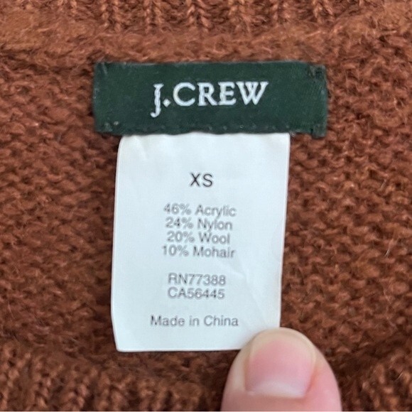 J. Crew WYNTER Brown Blue Sequin Stripe Wool Mohair Blend Sweater Size XS - Picture 3 of 8